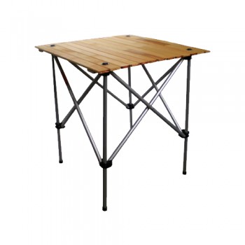 MESA PLEGABLE PORTATIL TAPA DE MADERA BROKSOL CON BOLSO