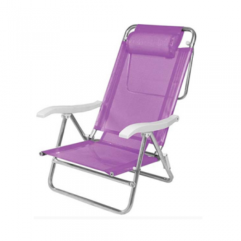 REPOSERA CAMPING ALUMINIO 7/8 COVERSOL LILA 6 POSICIONES
