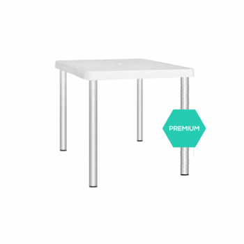 MESA PLASTICA COLOR BLANCO GARDENLIFE TIMBU PATAS DE CAÑO