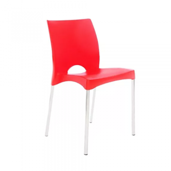 SILLA PLASTICA JARDIN PATAS CAÑO GARDEN LIFE BOSTON ROJO