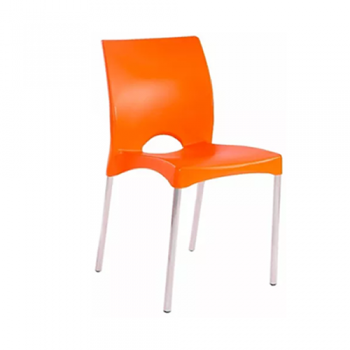 SILLA PLASTICA JARDIN PATAS CAÑO GARDEN LIFE BOSTON NARANJA