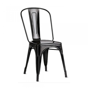 SILLA DISEÑO METAL REFORZADO TOLIX APILABLE NEGRO