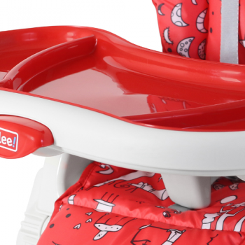 SILLA ALTA DE COMER GLEE A660D MILO PLEGABLE 3 EN 1 ROJO