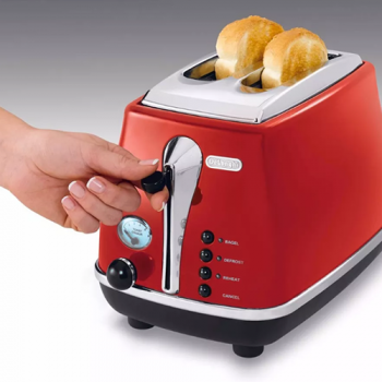 TOSTADORA DELONGHI ICONA ROJA CTO2003R RANURA 2 PANES