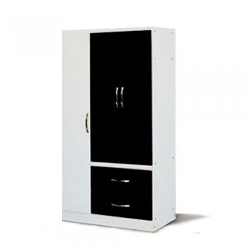 PLACARD 3 PUERTAS 2 CAJONES INTERIOR BLANCO NEGRO