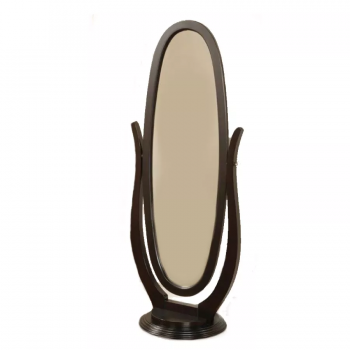 ESPEJO OVAL PIE REBATIBLE MADERA CAPUCCINO