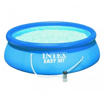 PILETA INFLABLE EASY SET INTEX BOMBA ESCALERA COBERTOR 457CM