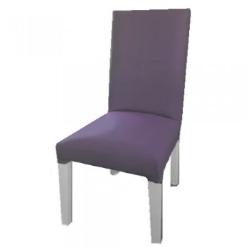 SILLA MADERA TAPIZADA ECOCUERO VIOLETA LIVING COMEDOR