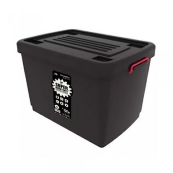 CONTENEDOR GARDEN LIFE HEAVY BOX PLASTICO NEGRO CON RUEDAS