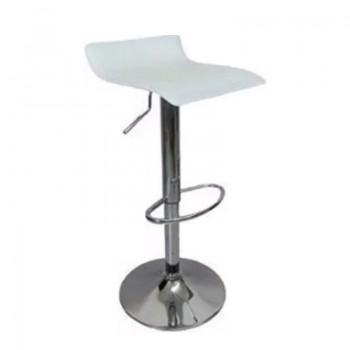 BANQUETA ECOCUERO SP3012 BLANCO ALTURA REGULABLE INOX