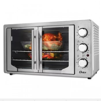 HORNO ELECTRICO OSTER PLATEADO PUERTAS ESTILO FRANCÉS 42L