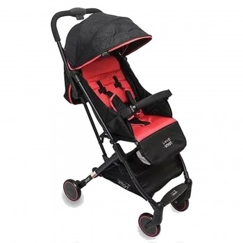 COCHE CUNA PLEGABLE LIVIANO LOVE SMART 1005 NEGRO CINTA ROJA