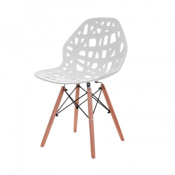 SILLA PLASTICA DE DISEÑO GARDEN LIFE AKRON BLANCO