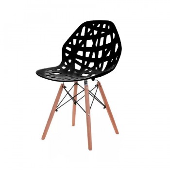 SILLA PLASTICA DE DISEÑO GARDEN LIFE AKRON NEGRO