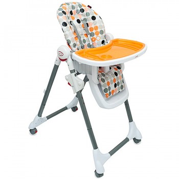 SILLA ALTA DE COMER PLEGABLE LOVE 652 NARANJA 3 POSICIONES