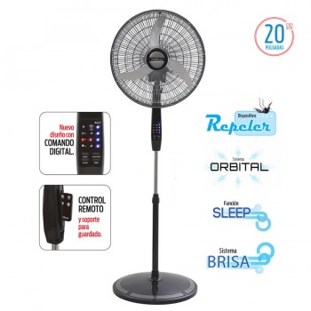 VENTILADOR DE PIE LILIANA 20 VPD20R ORBITAL 90W REPELER