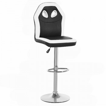 BANQUETA ALTA DESAYUNADOR BARRA PC GAMER 2 OJOS NEGRO BLANCO BS068NB