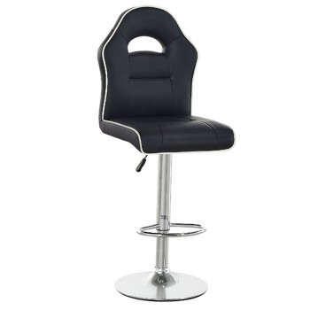 BANQUETA NEGRO BASE CROMADA OC027/B
