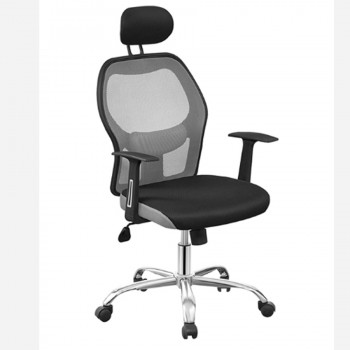 SILLA RECLINABLE CON APOYACABEZAS NEGRO MC011N