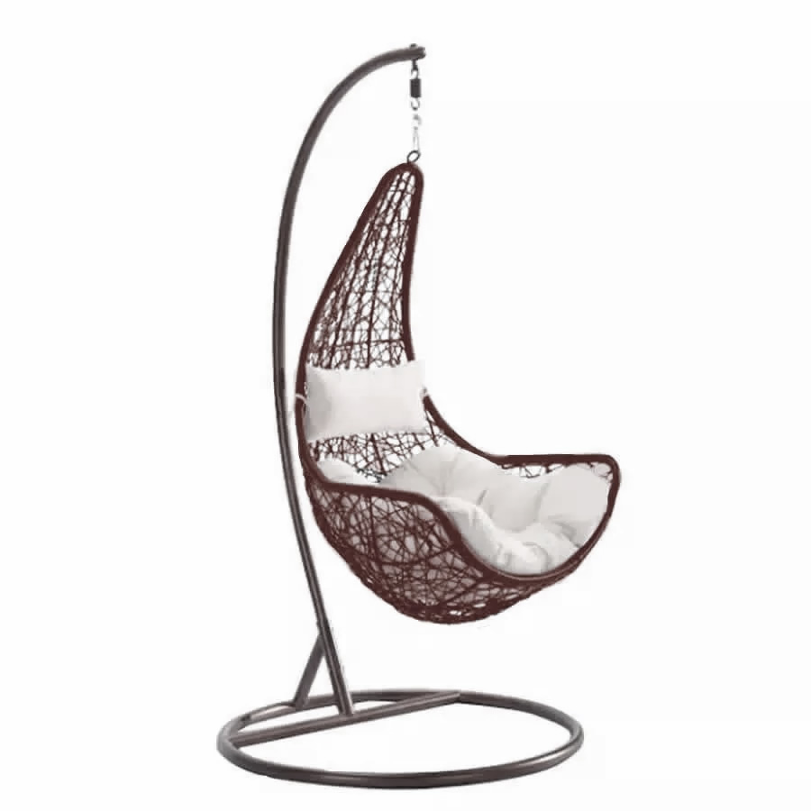 Sillon Hamaca Colgante Simil Rattan Marron - Tio Musa