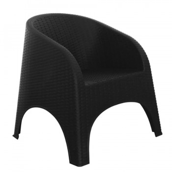 SILLON NEPAL SIMIL RATAN NEGRO REFORZADO INTERIOR EXTERIOR