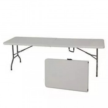 MESA VALIJA PLEGABLE PICNIC PLAYA JARDIN PLASTICO BLANCO 1,8