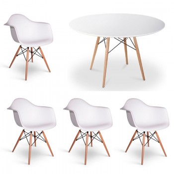 COMBO 4 SILLONES EAMES Y MESA 120CM