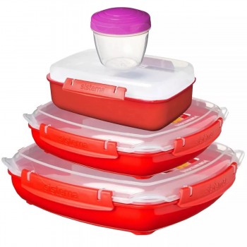 SET DE 3 CONTENEDORES MICROONDAS Y 1 RECIPIENTE PARA YOGURT