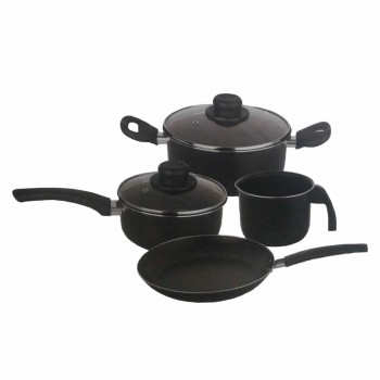 BATERÍA DE COCINA MULTIFLON SET 4 PIEZAS GOURMET ALUMINIO