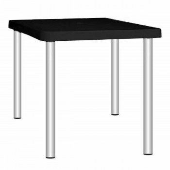 MESA PLASTICA COLOR NEGRO GARDENLIFE TIMBU PATAS DE CAÑO