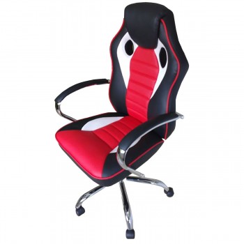SILLA GAMER NEGRO ROJO 0C065