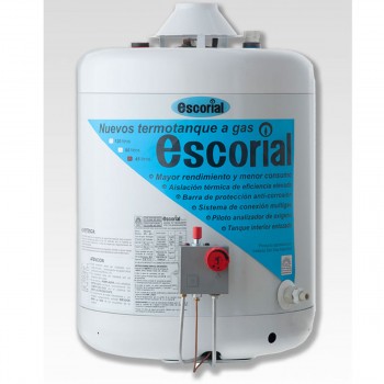 TERMOTANQUE A GAS ESCORIAL 45L APTO PARA COLGAR Y APOYAR