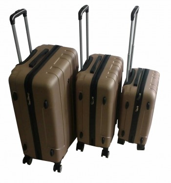 SET 3 VALIJAS RIGIDAS PREMIUM DE VIAJE 4 RUEDAS DORADO