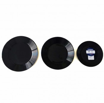 JUEGO VAJILLA 18 PIEZAS LUMINARC HARENA NEGRO