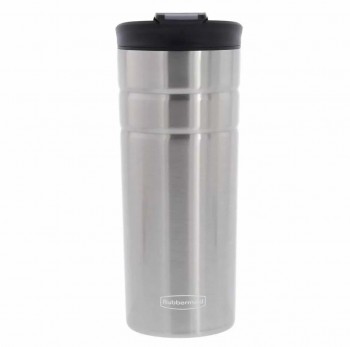 VASO TERMICO RUBBERMAID FLIP LID NEGRO ACERO INOX 473ML