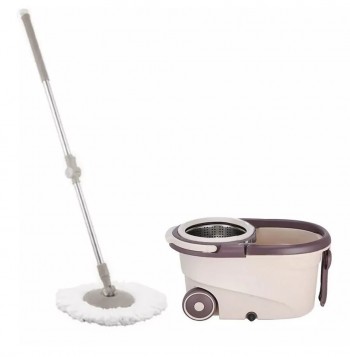 BALDE MOPA CENTRIFUGO CON ESCURRIDOR TM PLASTICO ACERO INOX