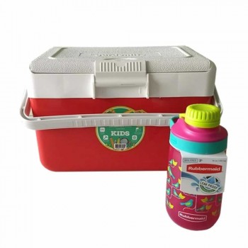 COMBO ESCOLAR LUNCHERA GARDEN LIFE ROJO BOTELLITA RUBBERMAID