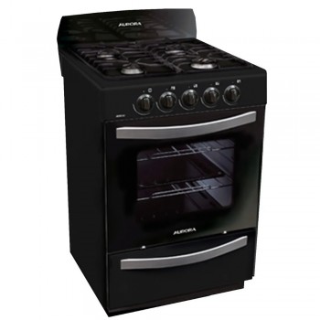 COCINA A GAS AURORA ARGENTA 3N NEGRO 56CM