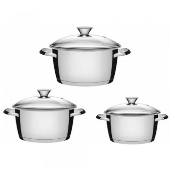 BATERIA DE OLLAS SET 3 PIEZAS TRAMONTINA ALLEGRA INOX