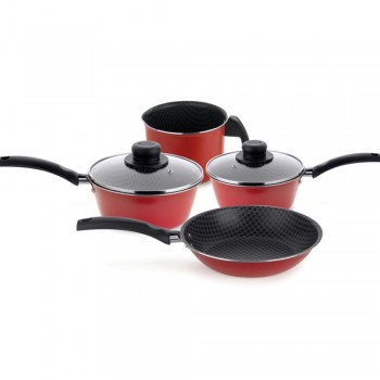 SET DE OLLAS MULTIFLON 4 PIEZAS ESSENTIAL ROJO