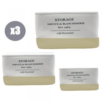 CESTO ORGANIZADOR SET 3 PIEZAS PLEGABLES NATURAL