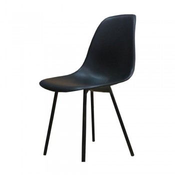 SILLA MONOCASCO EAMES NEGRA PATA CAÑO