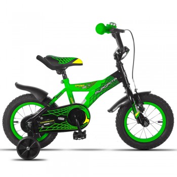 BICICLETA RODADO 12 AURORA SPIDER VERDE NEGRO