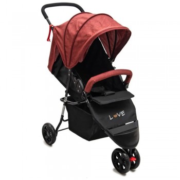 COCHE JOGGER BEBE LOVE 297 NEGRO ROJO