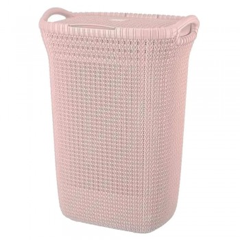 CESTO DE ROPA REYPLAST KHIPU ROSA 60LTS