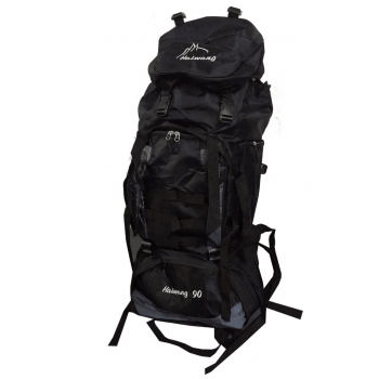 MOCHILA CAMPING NEGRO GRIS OSCURO 90LTS