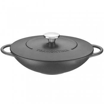 WOK OLLA TRAMONTINA HIERRO FUNDIDO 32 CM