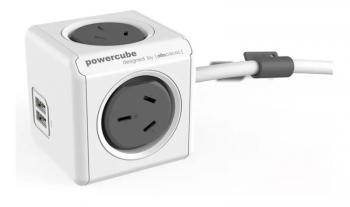 PROLONGADOR ZAPATILLA ALPACA POWER CUBE 4 TOMAS 2 USB 3 MTS