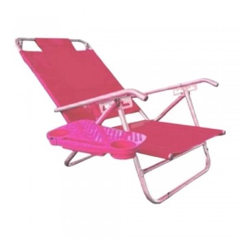 REPOSERA ALUMINIO 5 POSICIONES CON APOYA VASO FUCSIA