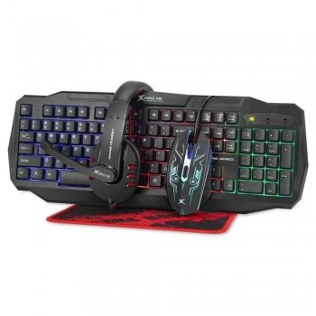 COMBO KIT TECLADO MOUSE PAD AURICULAR XTRIKE CM406
